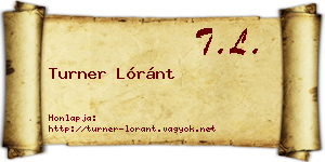 Turner Lóránt névjegykártya